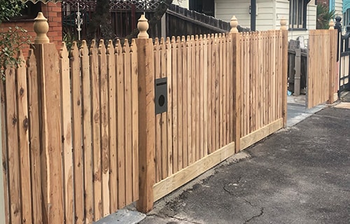 picket fence along street